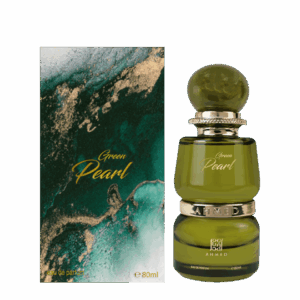 Ahmed Al Maghribi Green Pearl 80ml Eau De Parfum – Luxury unisex Arabic fragrance with fruity, floral, amber, vanilla, and musk notes. PERFUME BOTTLE