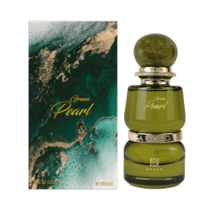 Ahmed Al Maghribi Green Pearl 80ml Eau De Parfum – Luxury unisex Arabic fragrance with fruity, floral, amber, vanilla, and musk notes. PERFUME BOTTLE
