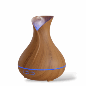 Wood Grain Aroma Diffuser & Humidifier – Ultrasonic Cool Mist, LED Lights