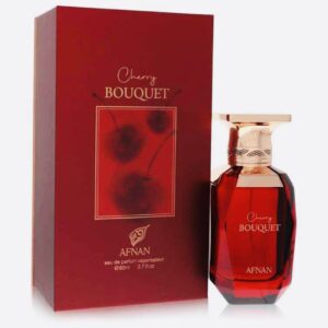 AFNAN Cherry Bouquet Eau de Parfum 80ml for women, a rich cherry and floral fragrance.