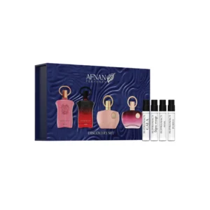 AFNAN Supremacy Femme Discovery Set with four 2ml mini perfume bottles for women.