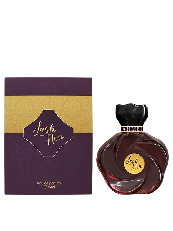 Ahmed Al Maghribi Lush Noir 75ml EDP for women with floral vanilla fragrance.