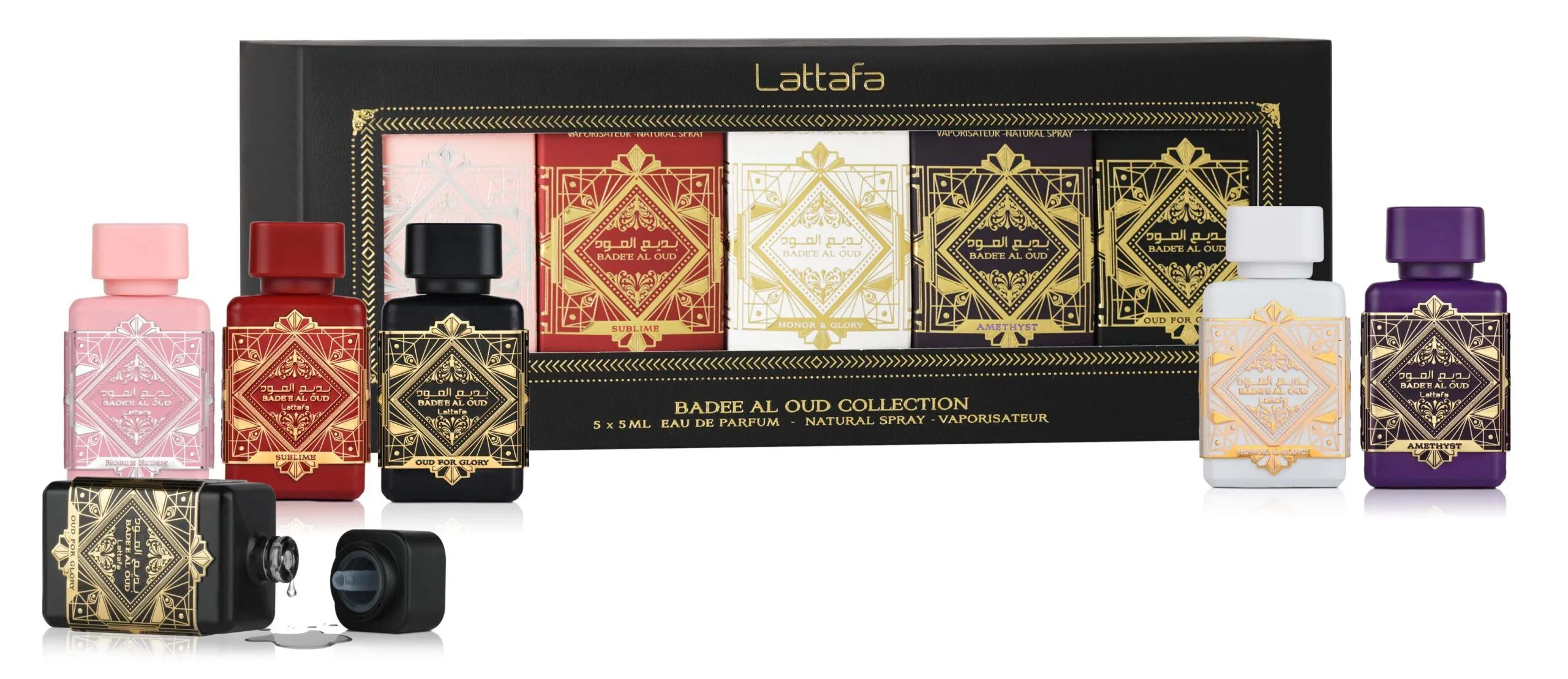 Lattafa Badee Al Oud Collection Gift Set 5x5ml mini perfumes