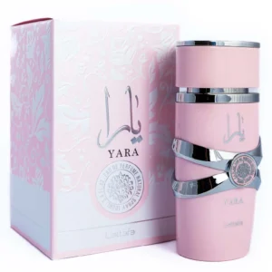 Product image of Lattafa Yara Attar 20ml, a sweet tropical gourmand perfume oil for women featuring orchid, vanilla, musk, sandalwood, and fruity notes.