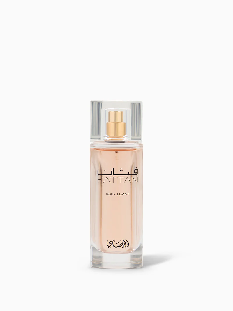 Rasasi Fattan Pour Femme Eau de Parfum 50ml for women, elegant bottle design.