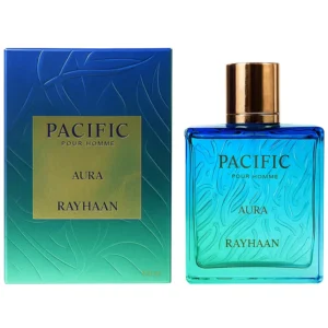 RAYHAAN Pacific Aura Eau de Parfum 100ml, a fresh and sophisticated citrus aromatic fragrance.