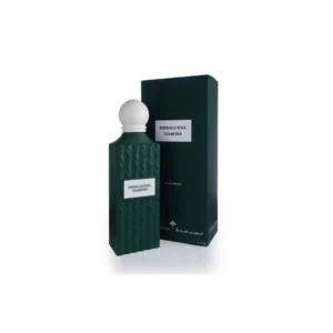Ibraheem Al Qurashi Emerald Soul Diamond Eau De Parfum 150ml bottle on a luxurious green velvet surface with fresh citrus and emerald accents